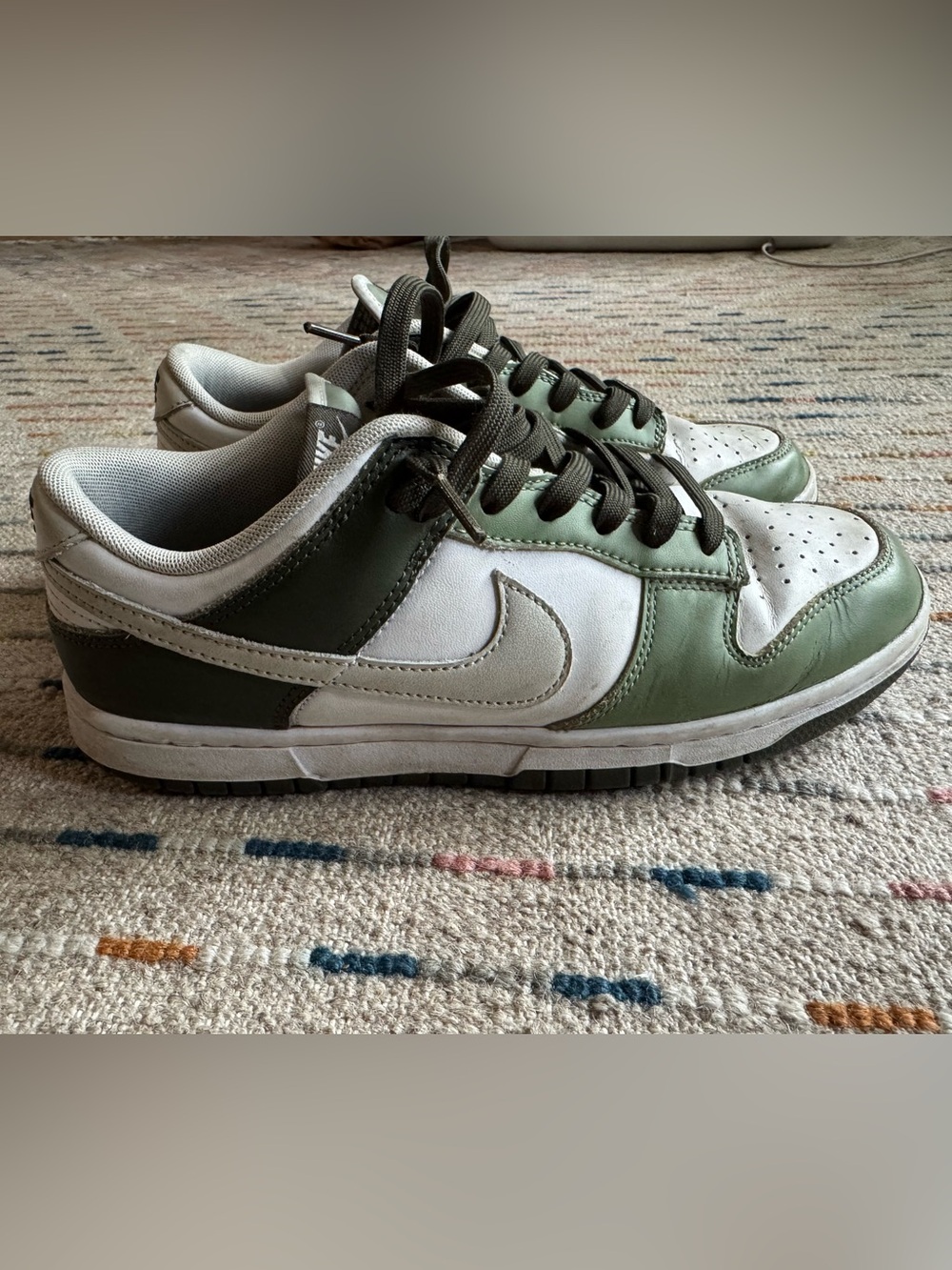 Nike Dunk Lows in Oil Green